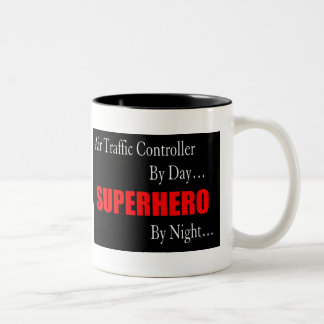 Air Traffic Controller Superhero Two-Tone Coffee Mug