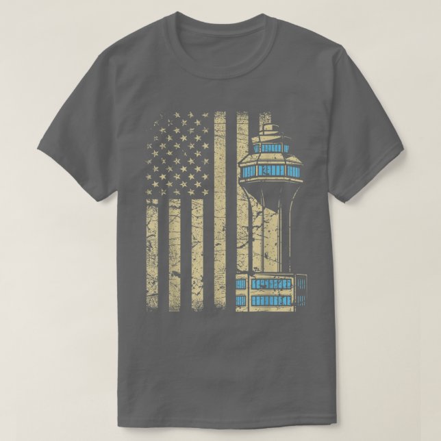 Air Traffic Controller TowerAircraft Airspace ATC  T-Shirt (Design Front)
