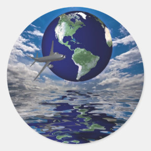 Air Travel Classic Round Sticker
