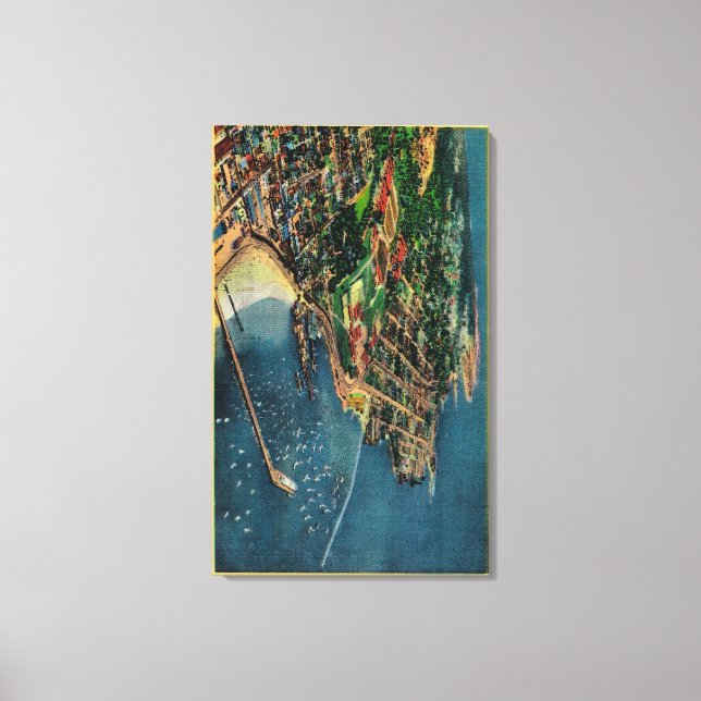 Air View of Monterey and Presido Canvas Print (Front)