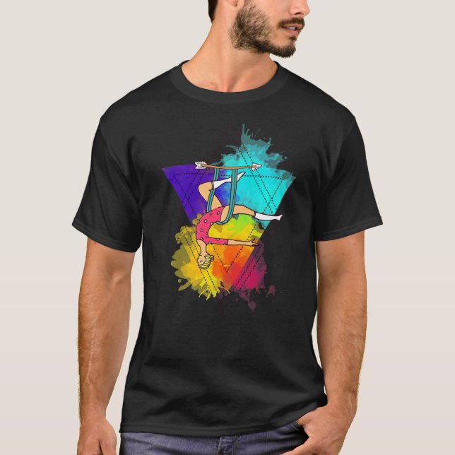 Air Yoga Acrobatics Aerialist Colourful Aerial Yog T-Shirt (Front)