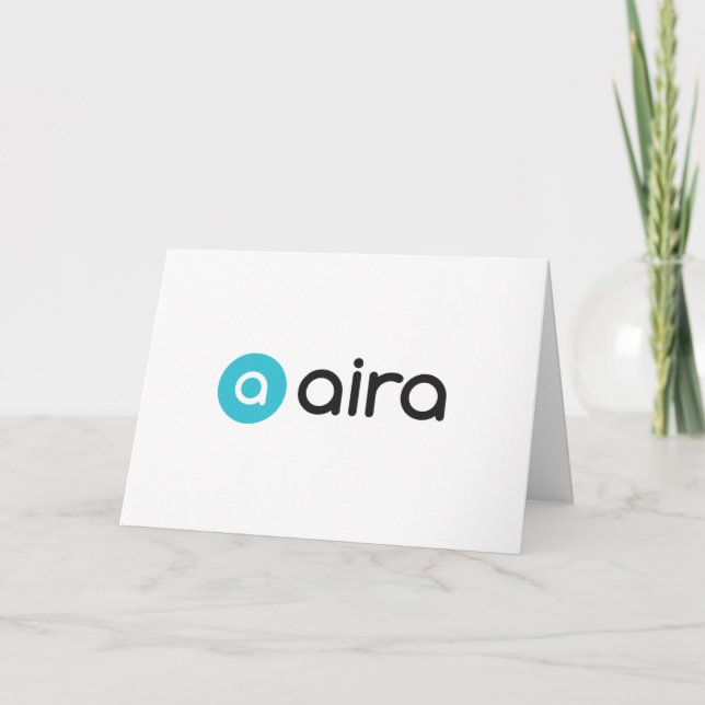 Aira Blue and Black Logo Happy Birthday Card (Front)