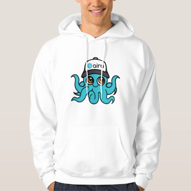 Aira Mascot Hoodie White - Octopus (Front)