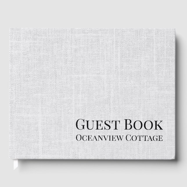 Airbnb Vacation Rental Woven Minimalist Modern Guest Book (Front)
