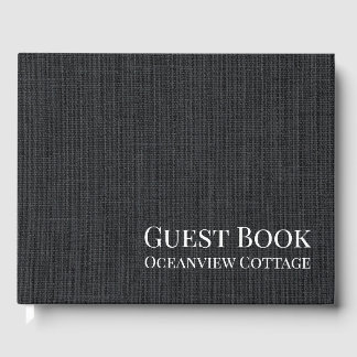 Airbnb Vacation Rental Woven Minimalist Modern Guest Book