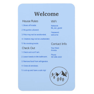 Airbnb Vrbo Welcome Sign Template Guide Cabin  Magnet