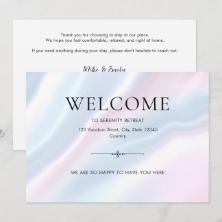 Airbnb Welcome Vacation Short Term Rental Postcard