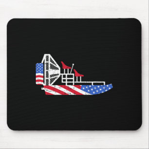 Airboat 4th Of July Usa Flag Swamp Boat Fanboat Pa Mouse Mat