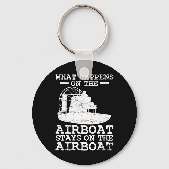 Airboat Boat Captain Boating Vintage  Key Ring (Front)