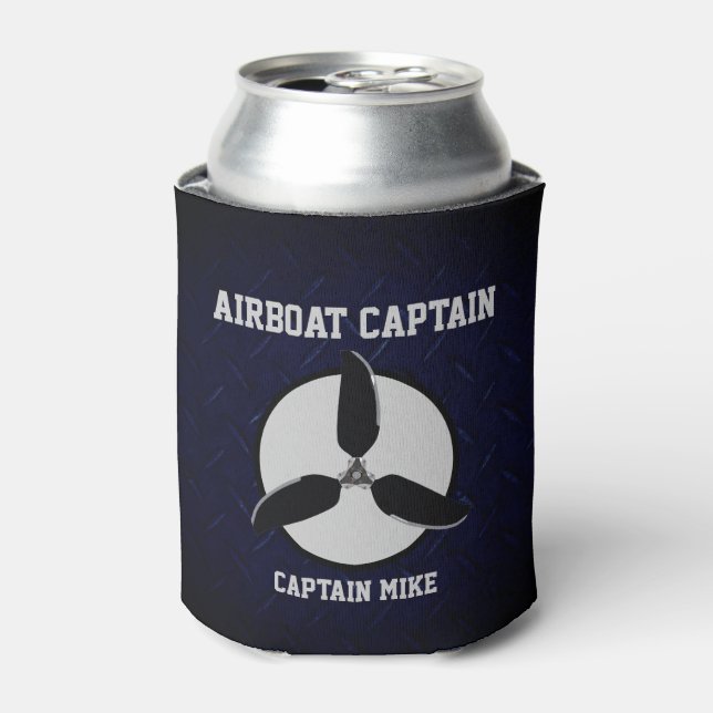 Airboat Captain Add Name Beer Cooler (Can Front)