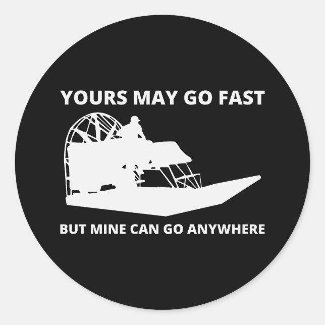 Airboat Fanboat Airboating Planeboat Swamp boat Classic Round Sticker (Front)