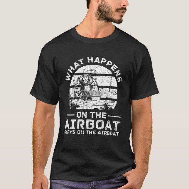Airboat Fanboat Rc Hydroplane Racing Swamp Boat Ri T-Shirt (Front)