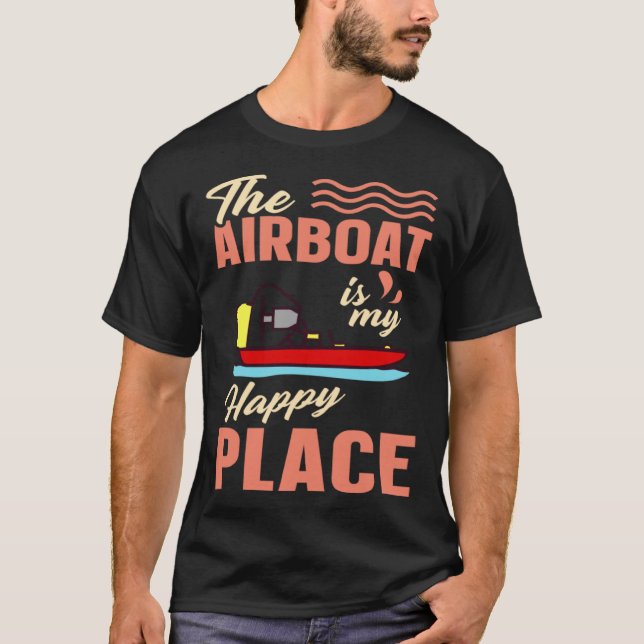 Airboat Fanboat Rc Hydroplane Racing Swamp Boat Ri T-Shirt (Front)