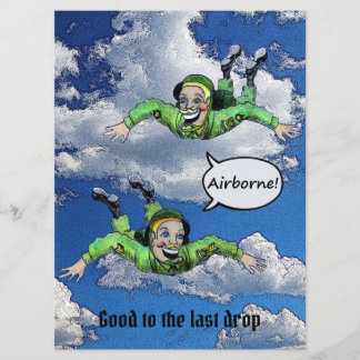 Airborne, army jump paratrooper, army cartoon invitation