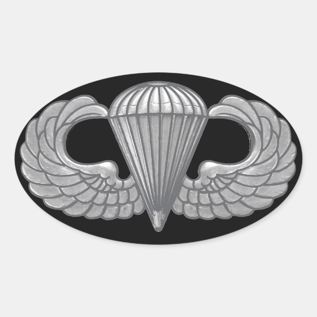 Airborne Crest Oval Sticker (Front)