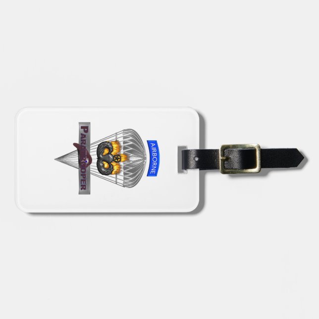 Airborne Flaming Logo Gift Luggage Tag (Front Horizontal)
