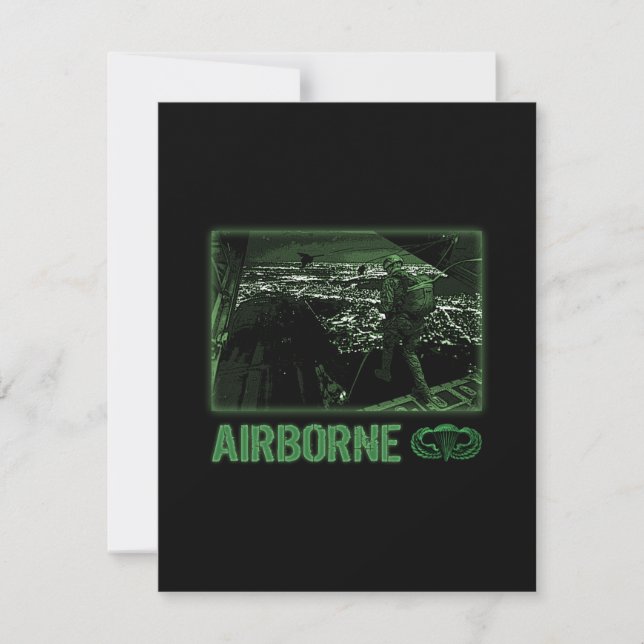 Airborne Jump at Night Thank You Card (Front)