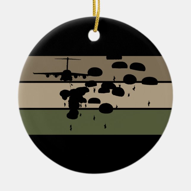Airborne Jump Ceramic Tree Decoration (Front)