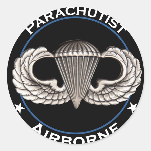Airborne Parachutist Classic Round Sticker (Front)