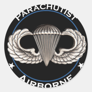 Airborne Parachutist Classic Round Sticker