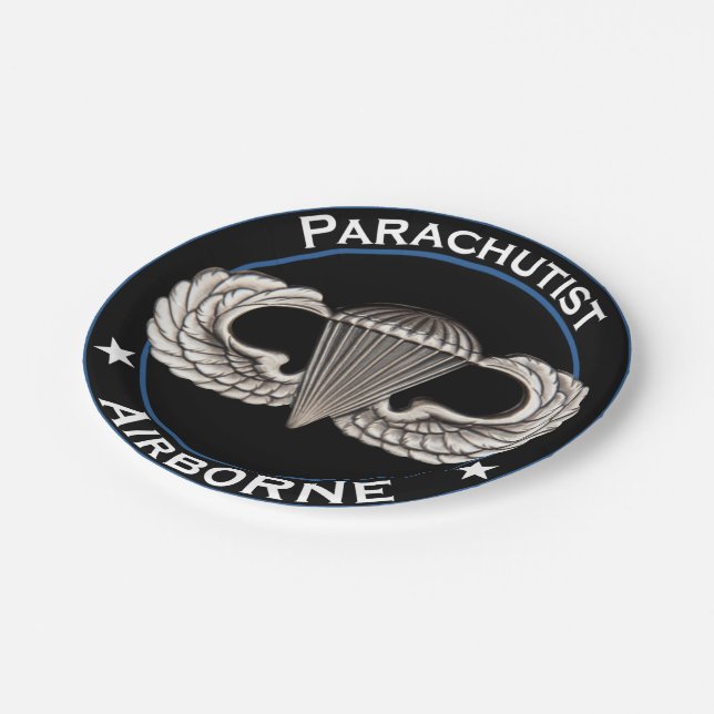 Airborne Parachutist Paper Plate (Angled)