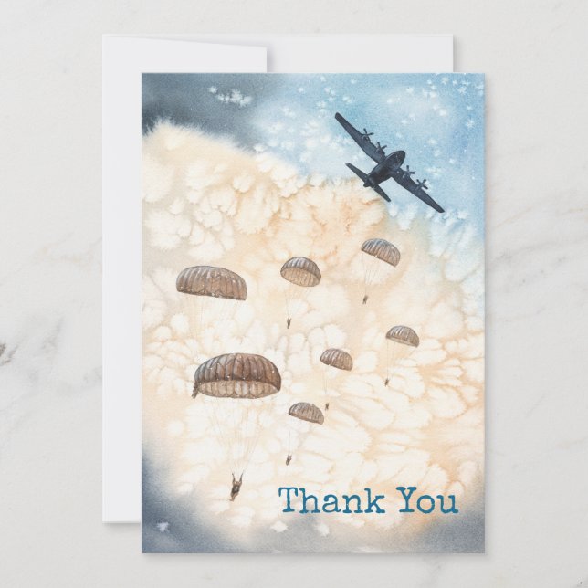 Airborne Paratroopers Thank You Card (Front)