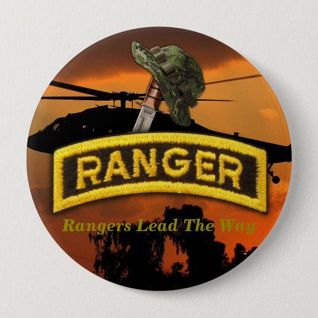 Airborne Rangers Veterans Vets LRRP 10 Cm Round Badge (Front)