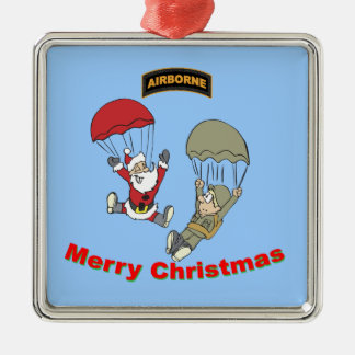 Airborne Santa II Metal Tree Decoration
