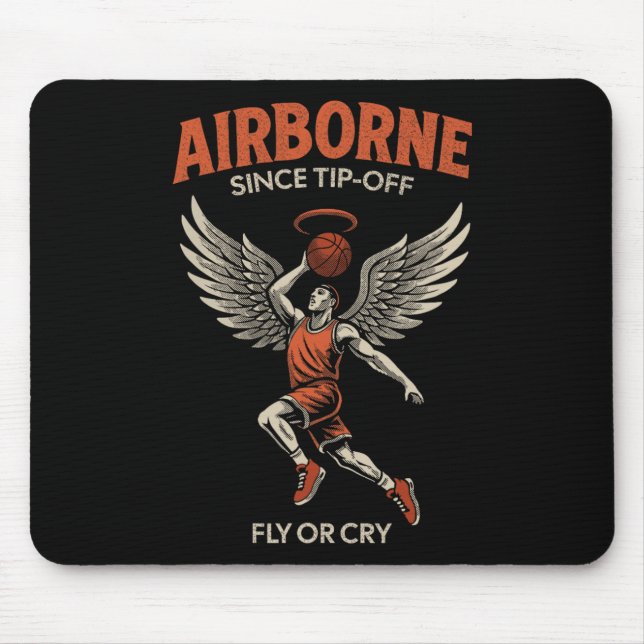Airborne Since Tip-off Winged Sketll Player Design Mouse Mat (Front)