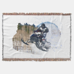 Airborne Snowmobile Throw Blanket