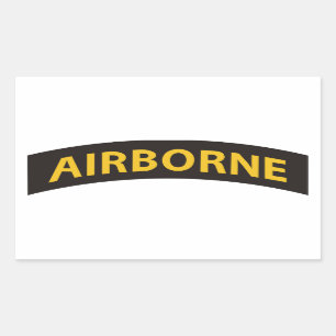 Airborne Tab Black/Gold Rectangular Sticker