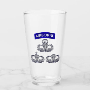 Airborne Tab & Paratrooper Jump Wings Glass