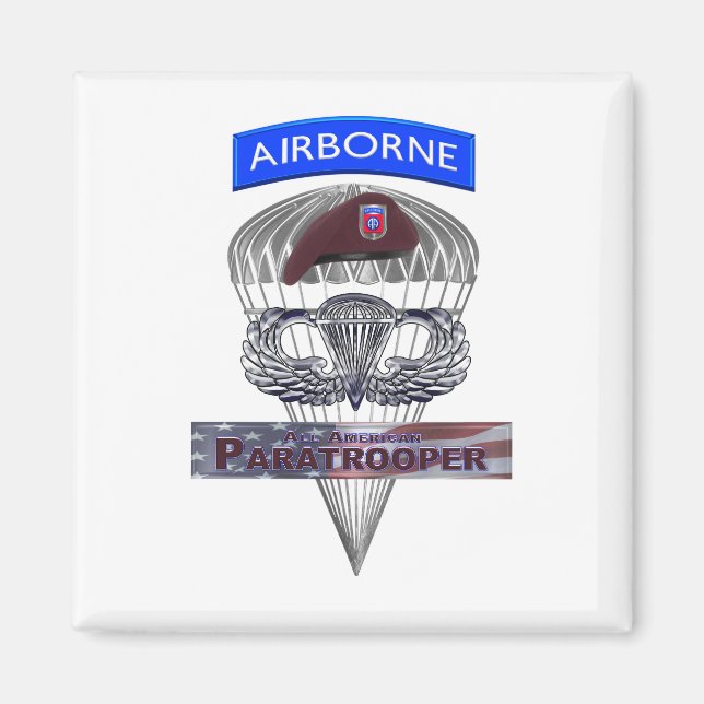 Airborne Tab Steel Paratrooper Jump Wings Magnet (Front)