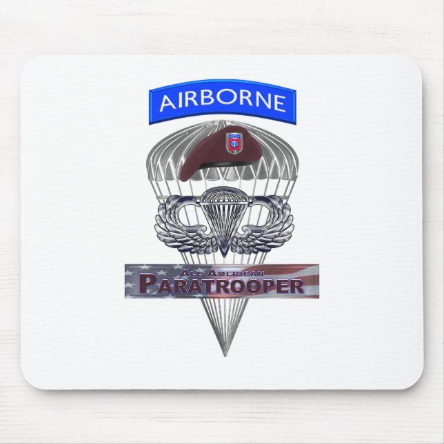 Airborne Tab Steel Paratrooper Jump Wings Mouse Mat (Front)