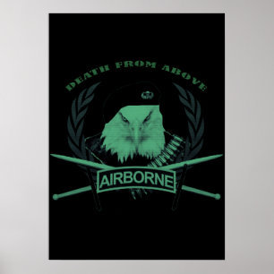 Airborne troops military insignia style poster