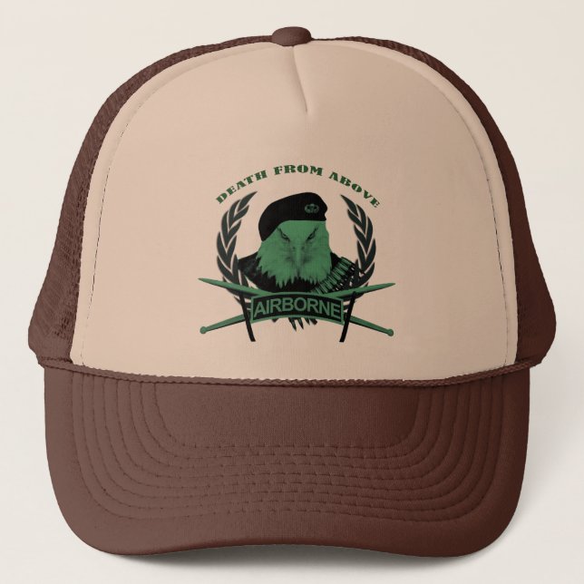 Airborne troops military insignia style trucker hat (Front)