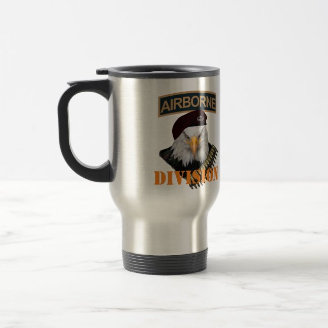 Airborne units bold eagle army style travel mug (Left)