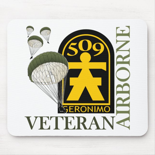 Airborne Veteran - 509th PIR Mouse Mat (Front)