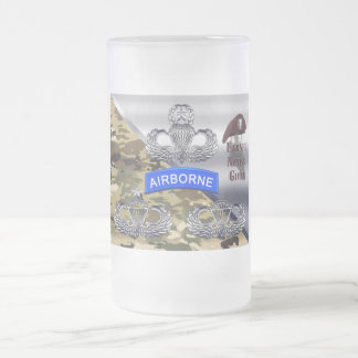 Airborne Wings – Earned Never Given Frosted Glass Beer Mug