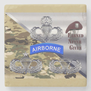 Airborne Wings – Earned Never Given Stone Coaster
