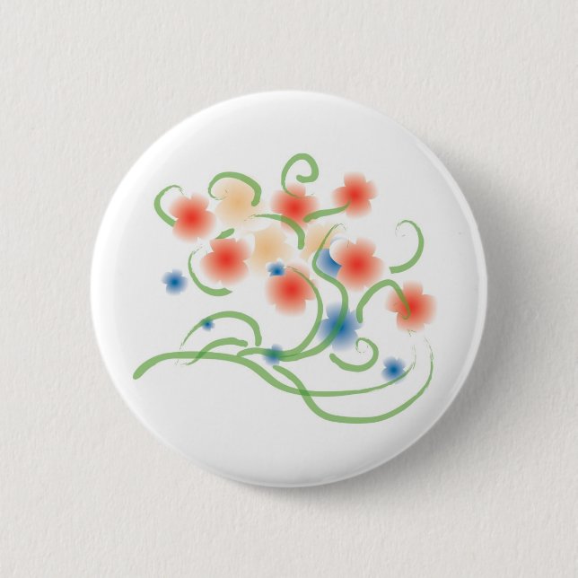 Airbrush and Painting Style Blooms 6 Cm Round Badge (Front)
