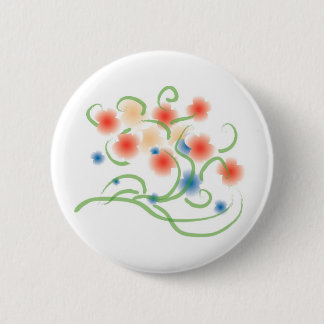 Airbrush and Painting Style Blooms 6 Cm Round Badge