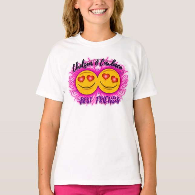 Airbrush best friends customisable design  T-Shirt (Front)