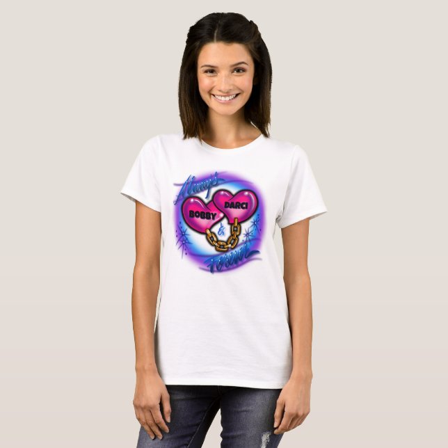 Airbrush  hearts  chain valentines T-Shirt (Front Full)