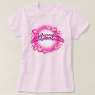 Airbrush name customised - pink T-Shirt