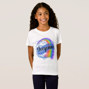 Airbrush rainbow cloud name design T-Shirt