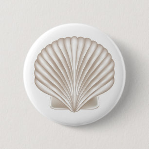 Airbrush Style Seashell 6 Cm Round Badge