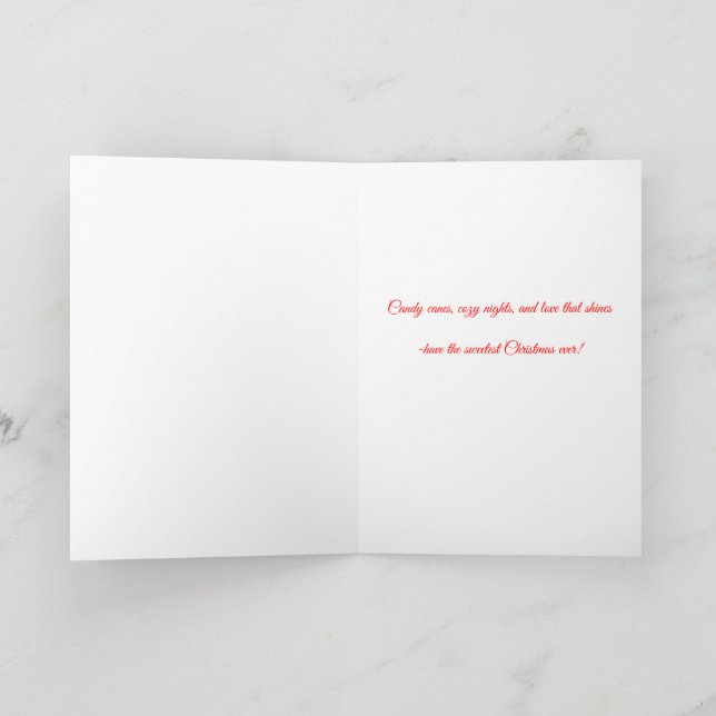 Airbrushed Candy Cane Heart Christmas Card  (Inside)