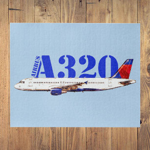 Airbus a320 Aeroplane Watercolor drawing Jigsaw Puzzle