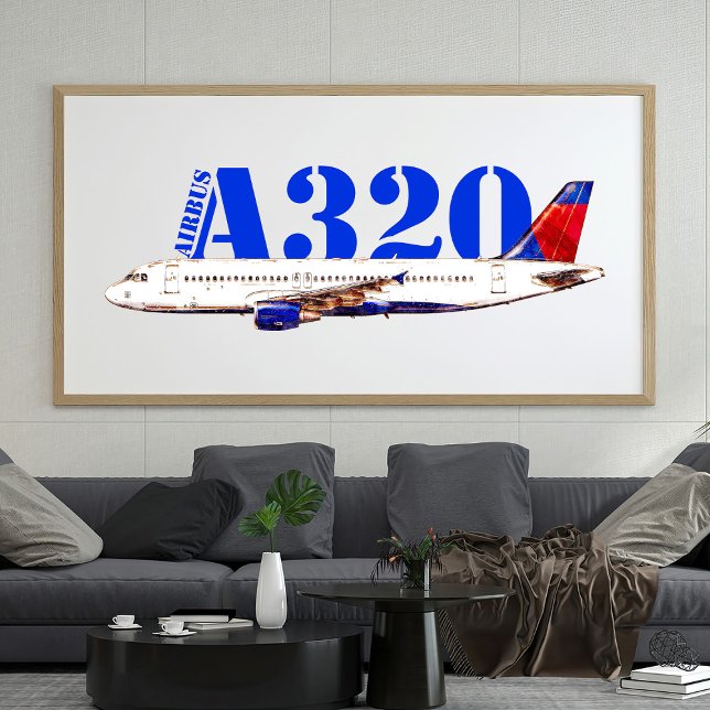 Airbus a320 Aeroplane Watercolor drawing Photo Print (Creator Uploaded)